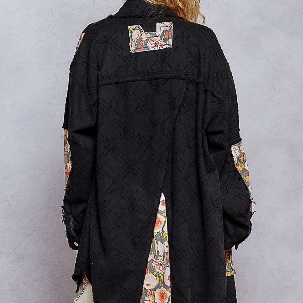 New POL Long Sleeve Oversized Fit Denim Long Shirt Shacket Lightweight Duster - Picture 5 of 8